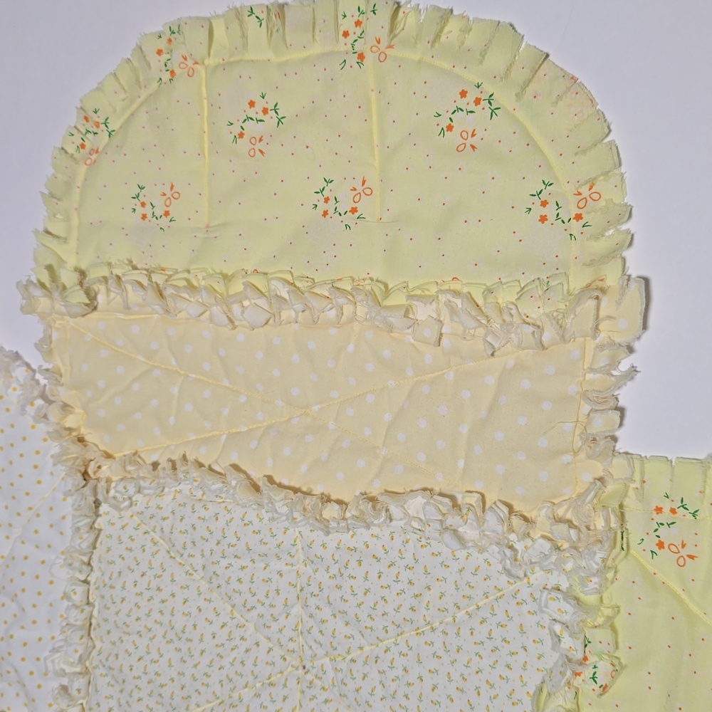 Patchwork Bear Quilt With Plush - Yellow and Cream - Picture 6 of 12
